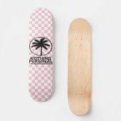 Skateboard Tableau de bord Motif rose et blanc (Recto)