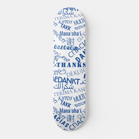 Skateboard Tableau de bord multilingue Merci (Recto)