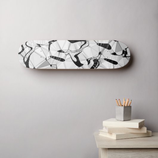 Skateboard Tableau de bord noir et blanc en mouvement (Art mural (Horz))
