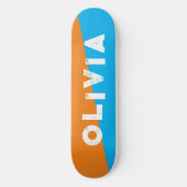 Skateboard tableau de bord orange et bleu (Recto)