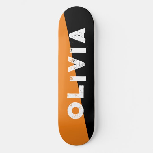 Skateboard tableau de bord orange et noir (Recto)