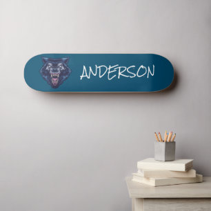 Skateboard Tableau de bord personnalisé Blue Wolve