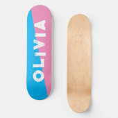 Skateboard tableau de bord rose et bleu (Recto)