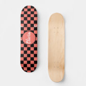 Skateboard Tableau de bord rose et noir du nom personnalisé (Recto)