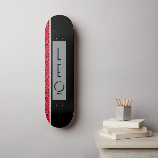 Skateboard Tableau de bord rouge gris-noir personnalisé (Art mural)