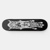Skateboard tableau de bord Tirage noir et blanc Tirage crâne  (Horz)