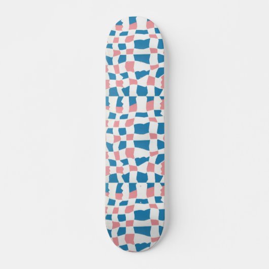Skateboard Tableau de contrôle bleu rose rétro Abstrait (Devant)