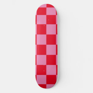 Skateboard Tableau de contrôle rétro À damiers Motif rose ora