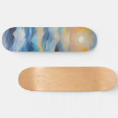 Skateboard Tableau des vagues bleu clair sous le soleil (Horz)