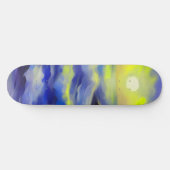 Skateboard Tableau des vagues bleu foncé sous le soleil (Horz)