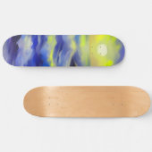 Skateboard Tableau des vagues bleu foncé sous le soleil (Horz)