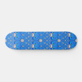 Skateboard tableau géométrique en grille bleue (Horz)
