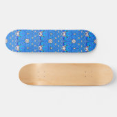 Skateboard tableau géométrique en grille bleue (Horz)