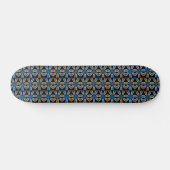 Skateboard tableau géométrique noir et bleu (Horz)