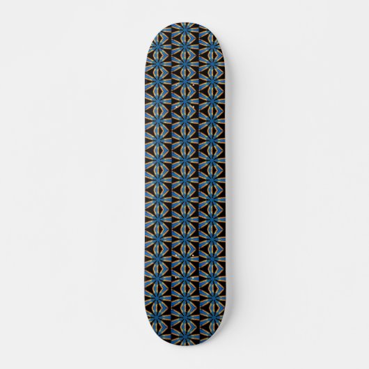 Skateboard tableau géométrique noir et bleu (Devant)
