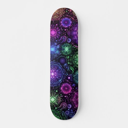 Skateboard Tableau Motif de graffitis Blacklight (Devant)