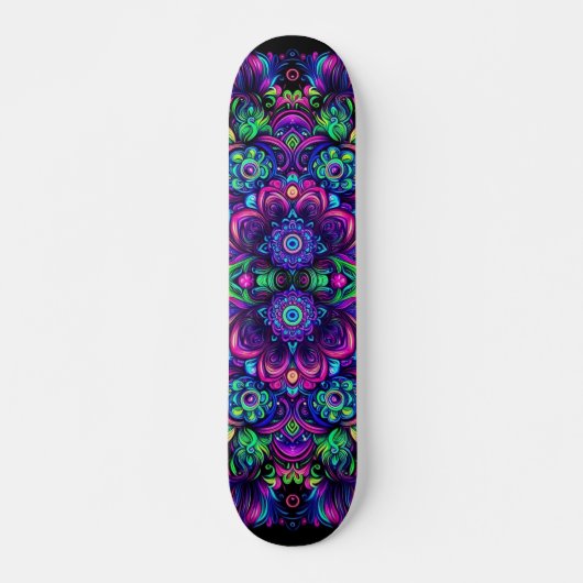 Skateboard Tableau Motif de graffitis Blacklight (Devant)