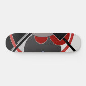 Skateboard Tableau noir et rouge géométrique (Horz)