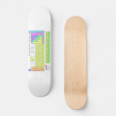 Skateboard Tableau périodique des éléments colorés (Recto)