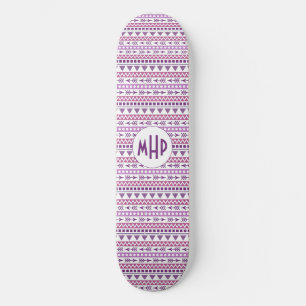 Skateboard Tableaux monogrammes personnalisés Motif Aztec