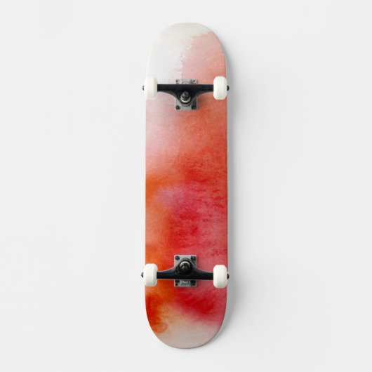 Skateboard Tache rouge, peint à la main abstrait d'aquarelle (Recto)