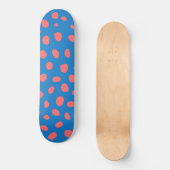 Skateboard Taches de guépard Bleu Corail (Recto)