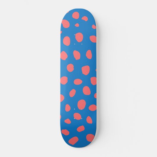 Skateboard Taches de guépard Bleu Corail (Recto)