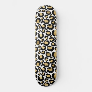 Skateboard Taches de léopard monochromes élégantes et glamour