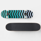Skateboard Tailles turquoise ondulées (Horz)
