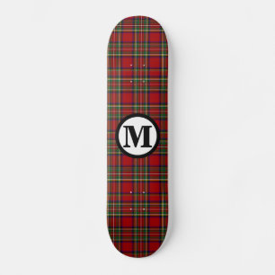 Skateboard Tartan Royal Stewart Plaid Clan Écossais Monogramm