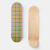 Skateboard Tartan vert rose (Recto)
