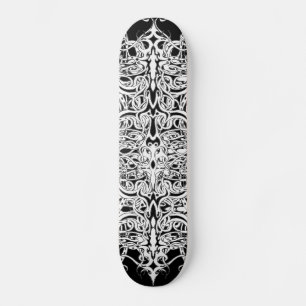 Skateboard Tatouage de l'Empire Tribal noir et blanc