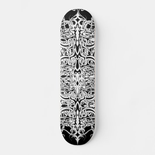 Skateboard Tatouage de l'Empire Tribal noir et blanc (Recto)
