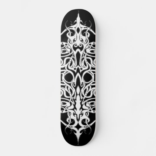 Skateboard Tatouage de l'Empire Tribal noir et blanc (Recto)
