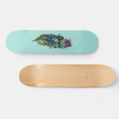 Skateboard Tatouage de plume d'aquarelle (Horz)