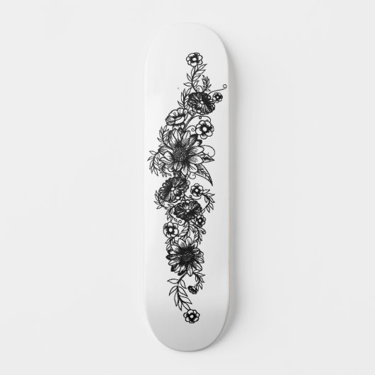 Skateboard Tatouage floral (Recto)