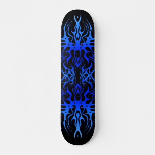 Skateboard Tatouage Tribal Valentine Coeur - bleu (Devant)