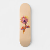 Skateboard Tattoo Rose en feu (Devant)