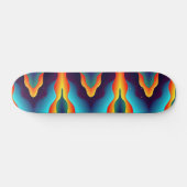 Skateboard Teal Abstract Flames (Horz)