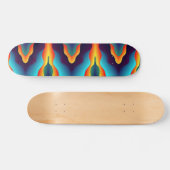 Skateboard Teal Abstract Flames (Horz)