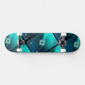 Skateboard Teal & Diamants (Horz)