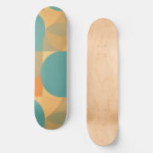 Skateboard Teal, Tan, and Orange in Retro Look Pattern (Recto)
