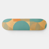 Skateboard Teal, Tan, and Orange in Retro Look Pattern (Horz)