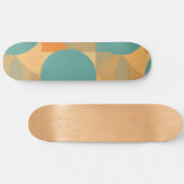 Skateboard Teal, Tan, and Orange in Retro Look Pattern (Horz)