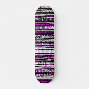 Skateboard Tech Decay - Noir et Blanc sur Magenta
