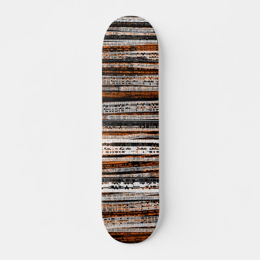 Skateboard Technologie Decay - Noir et Blanc sur Orange (Devant)