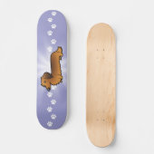 Skateboard Teckel de bande dessinée (à cheveux longs) (Recto)