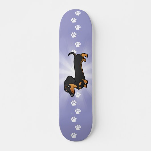 Skateboard Teckel de bande dessinée (manteau lisse) (Devant)
