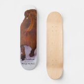 Skateboard Teckel par la neige se précipitant par la neige (Recto)