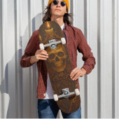 Skateboard Temple gothique du crâne et du squelette des bougi